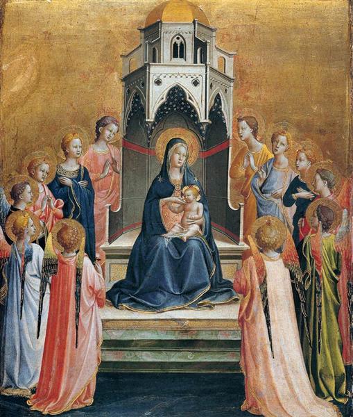 Virgin and Child Enthroned with Twelve Angels, c.1430 - 安傑利科