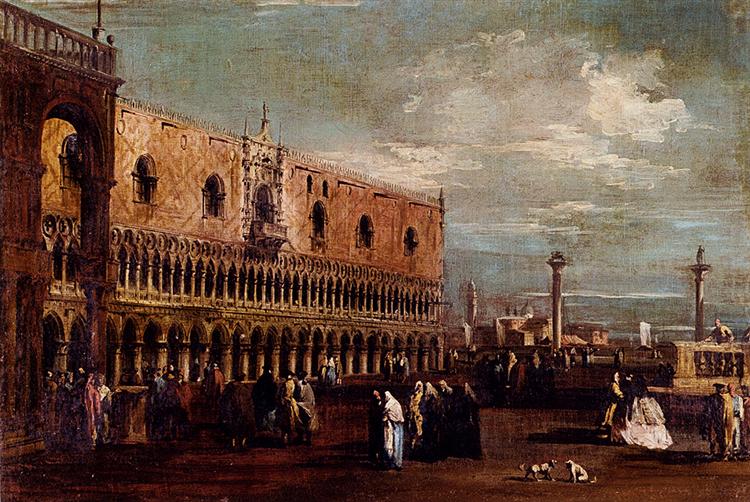 Venice, a View of the Piazzetta Looking South with the Palazzo Ducale - Франческо Гварди