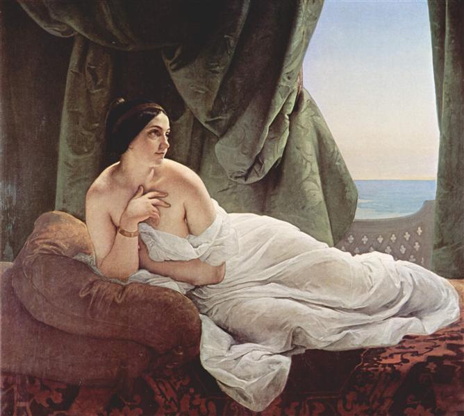 Reclining odalisque, 1839 - Франческо Хайес