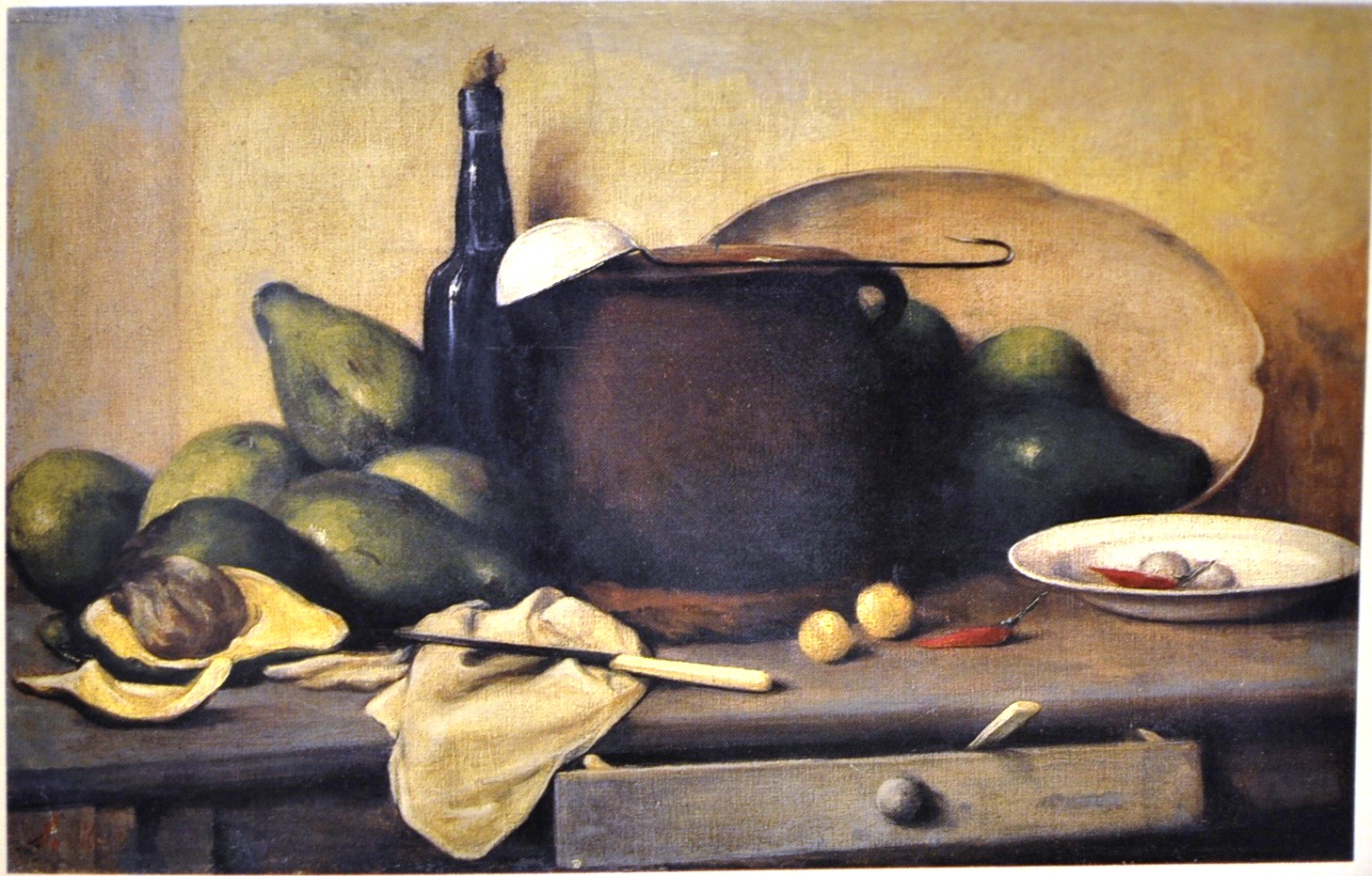 Bodegón Con Aguacates Y Utensilios - Francisco Oller - WikiArt.org