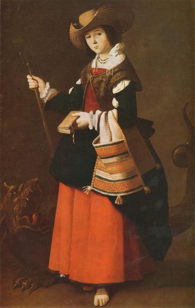 Святая Маргарита в одежде пастушки, c.1631 - Франсиско де Сурбаран