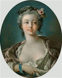 Девушка с цветами в волосах (иногда неправильно называют Портрет мадам Буше) - Франсуа Буше