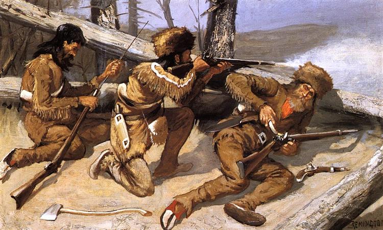 A Brush with the Redskins, 1891 - 弗雷德里克·雷明顿