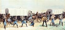 Attack on the Supply Train - Frederic Remington
