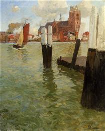 The Pier, Dordrecht - Frits Thaulow