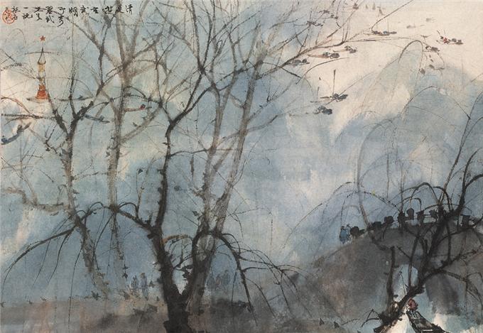 Crows in a Willow, 1944 - Fu Baoshi