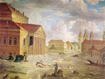 The Flood of 1824 in the Square at the Bolshoi Kamenny Theatre - Fjodor Jakowlewitsch Alexejew