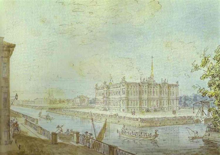 View of Saint Michael's Castle, c.1800 - Fjodor Jakowlewitsch Alexejew