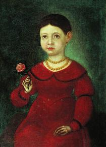 Portrait of a girl named Evdokia Kuznetsova - Федір Бронников