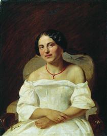 Portrait of a Woman in White - Федір Бронников