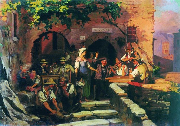 The Italian Tavern, 1858 - Fyodor Bronnikov