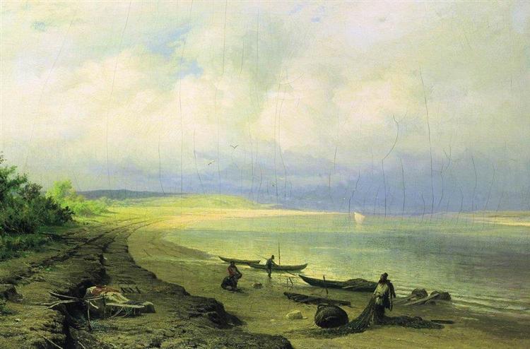 Берег Волги после грозы, 1871 - Фёдор Васильев