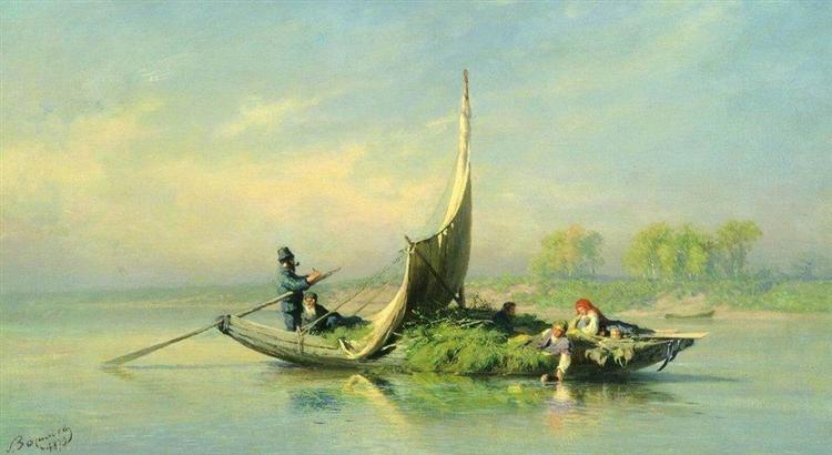 Peasant Family in a Boat, 1870 - Федір Васільєв