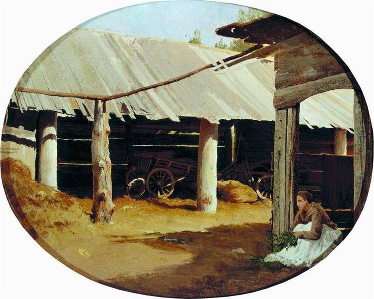 Peasant's Courtyard, 1867 - 1869 - Fyodor Vasilyev