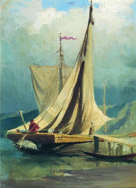 Sailboats. Study - Fyodor Vasilyev