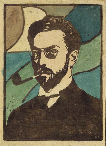 Retrato de Wassily Kandinsky, 1906 - Gabriele Münter