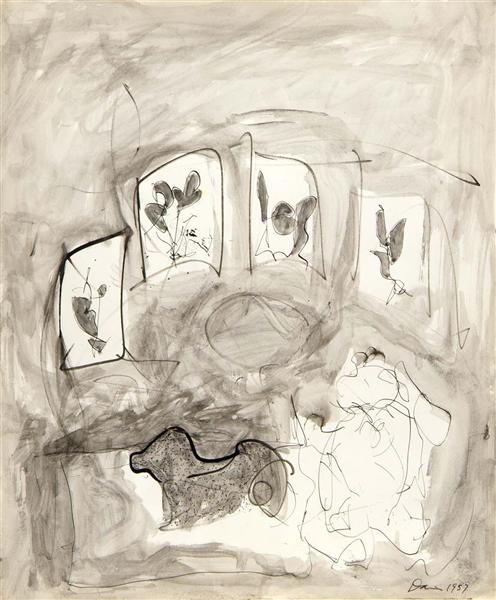 Dog and Flowers, 1957 - Джин Дэвис