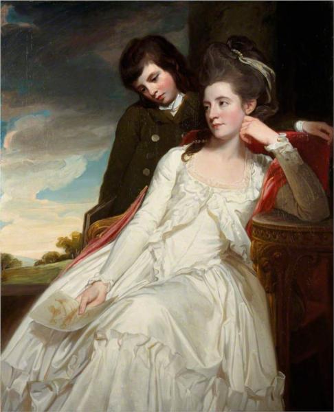 Jane Maxwell (c.1749–1812), Duchess of Gordon, Wife of the 4th Duke of Gordon, with her Son, George Duncan (1770–1836), Marquess of Huntly, Later 5th Duke of Gordon, 1778 - Джордж Ромни
