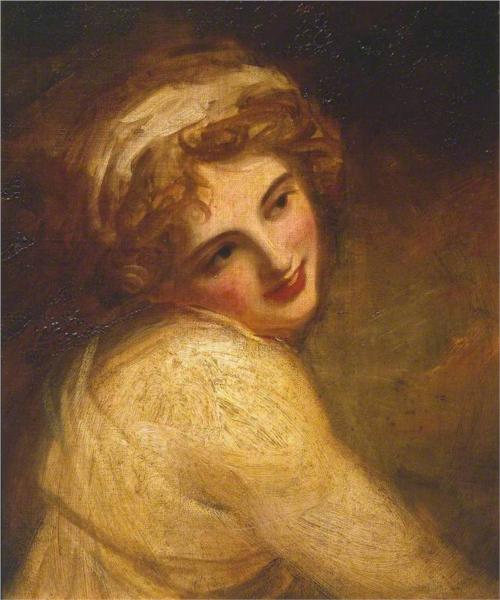 Lady Hamilton (as a Figure in 'Fortune Telling') - 喬治·羅姆尼