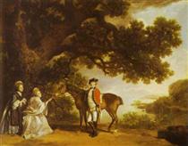Colonel Pocklington with His Sisters - George Stubbs