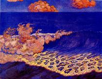 Blue seascape, Wave Effect - Жорж Лякомб