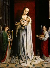 Madonna and Child with Two Music Making Angels - Gérard David