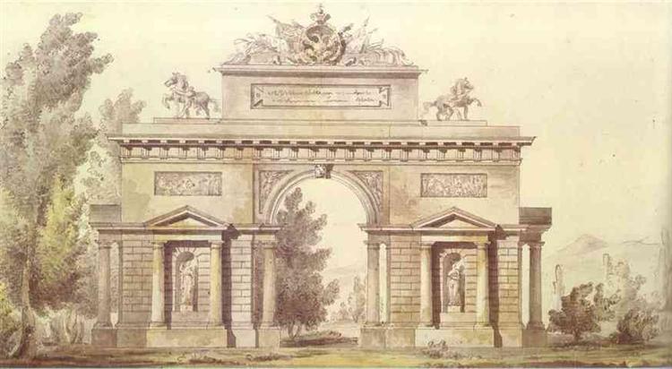 Design of a Triumphal Arch, 1814 - Джакомо Кваренги