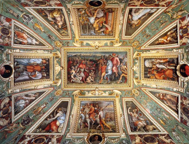 Ceiling decoration Palazzo Vecchio, Florence, 1556 - 1558 - Джорджо Вазари