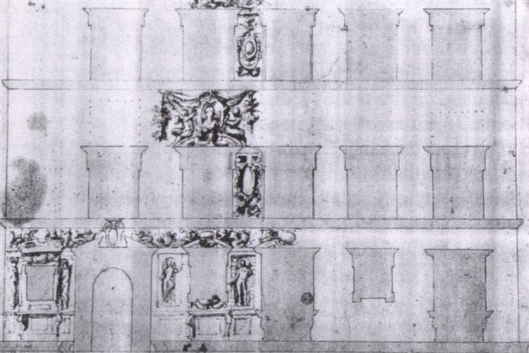 Design for the facade of Palazzo Ramirez de Montalvo - Джорджо Вазари