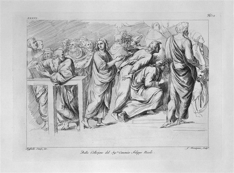 Detail of the Dispute of the Sacrament of Raphael - Джованни Баттиста Пиранези