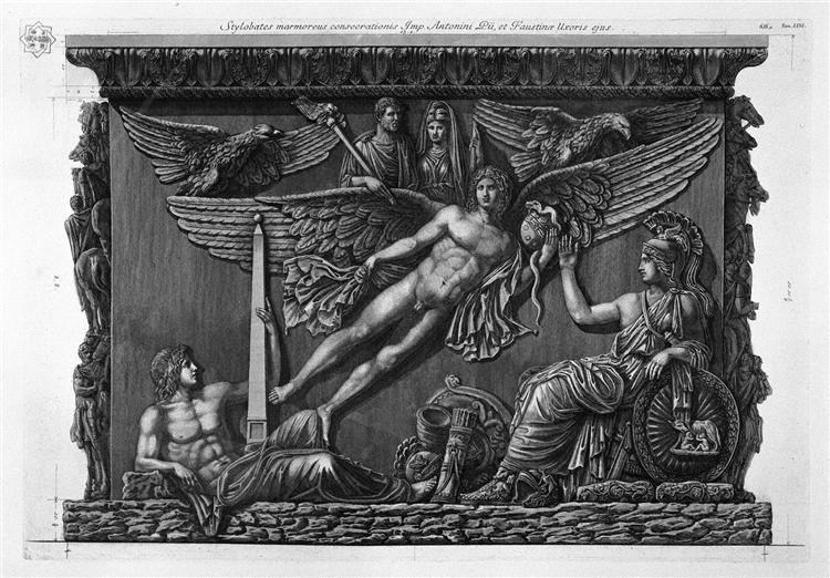 Pedestal of the same relief (two branches) - Giovanni Battista Piranesi