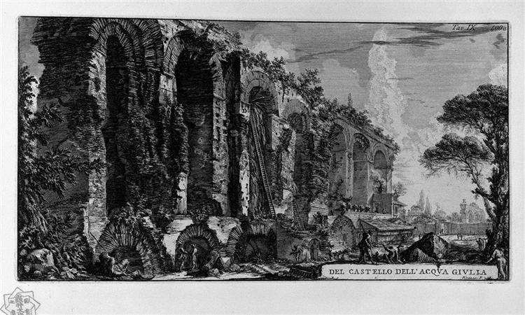 Perspective of the ruins of the aqueduct - Giovanni Battista Piranesi