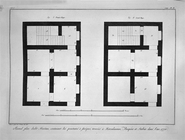 Plan of the first and second floor of that museum - Giovanni Battista Piranesi