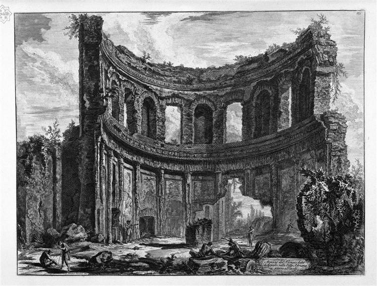 Remains of the Temple of Apollo said in Hadrian`s Villa near Tivoli - Giovanni Battista Piranesi