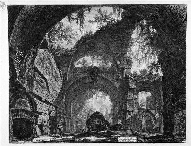 Ruins of a Gallery of Statues in Hadrian`s Villa at Tivoli, 1756 - Giovanni Battista Piranesi