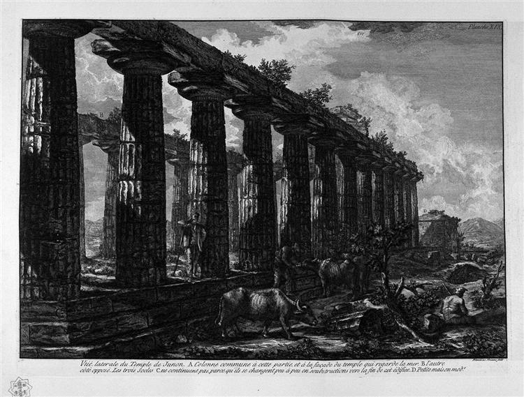 Side View of the Temple of Juno - Giovanni Battista Piranesi
