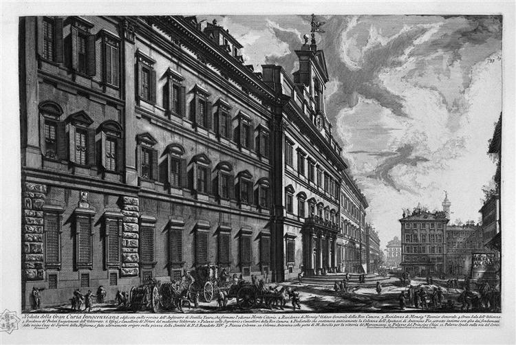View of the Quirinal Palace on the building for the Offices of `Short and the Holy See - Giovanni Battista Piranesi