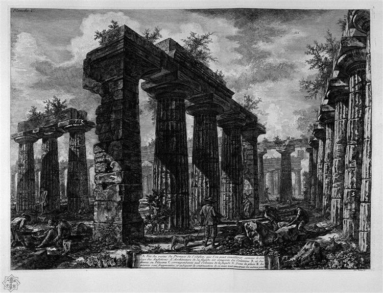 View the remains of the pronaos - Giovanni Battista Piranesi
