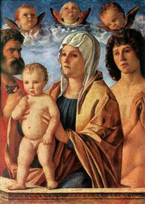 La Vierge et l'Enfant entre saint Pierre et saint Sébastien - Giovanni Bellini