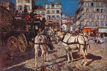 Omnibus in Place Pigalle in Paris - Giovanni Boldini