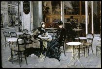 Conversation at the Cafe - Giovanni Boldini