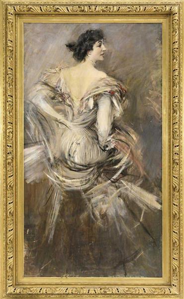 Lady in Brown Evening Dress, 1892 - 1894 - 乔瓦尼·波尔蒂尼