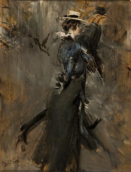 Lady Wearing a Straw Bonnet (Morning Promenade), 1902 - 1905 - Джованни Болдини