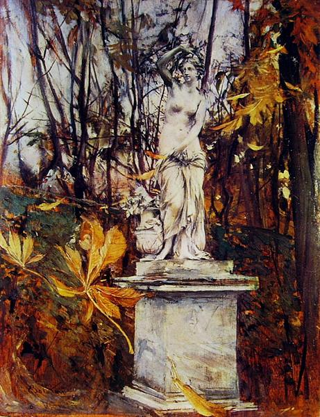 Statue in the Park of Versailles, 1895 - 乔瓦尼·波尔蒂尼