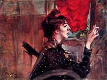 The Red Curtain - Giovanni Boldini