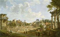 View of the Roman Forum - Giovanni Pannini