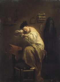 Woman Looking for Fleas - Giuseppe Maria Crespi