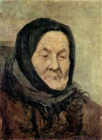 Portrait of old woman - Grigori Grigorjewitsch Mjassojedow