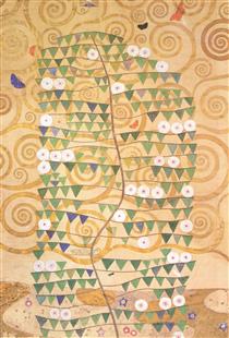 Cartoon for the frieze of the Villa Stoclet in Brussels: right part of the tree of life - Gustav Klimt