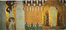 The Beethoven Frieze: The Longing for Happiness Finds Repose in Poetry. Right wall - Gustav Klimt